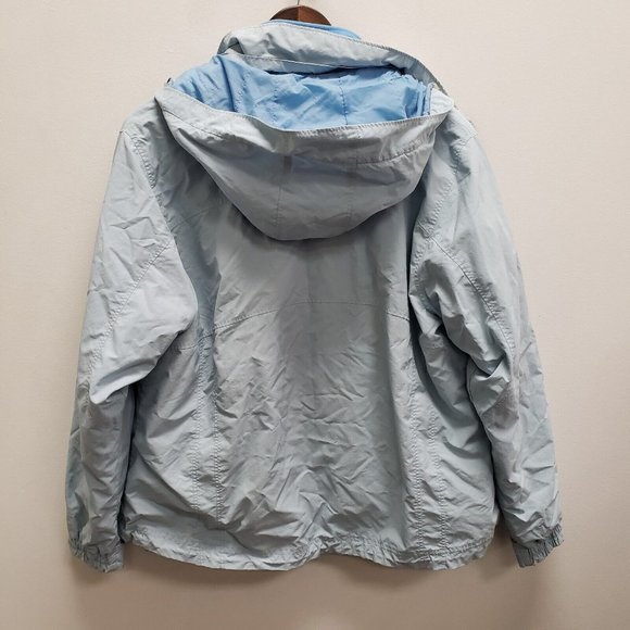 Ll Bean Womens Trail Model Waterproof 3 In 1 Jacket Size XL Blue Hooded Pockets - Picture 2 of 16